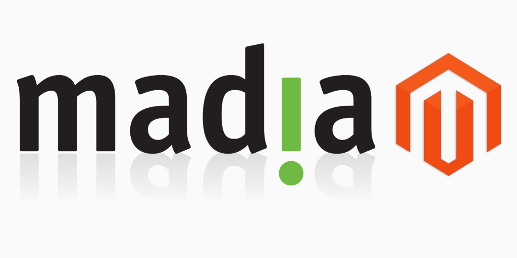 Madia logo en Magento logo