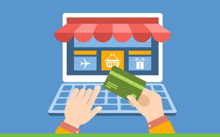 Illustratie van een online marktplaats