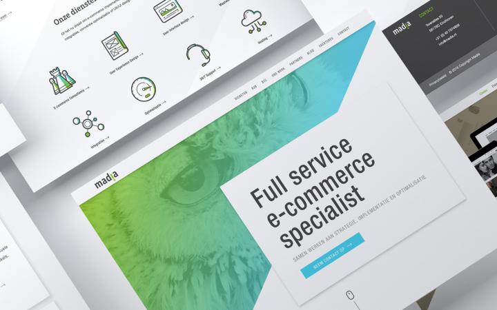 Visuele presentatie van de nieuwe website van Madia
