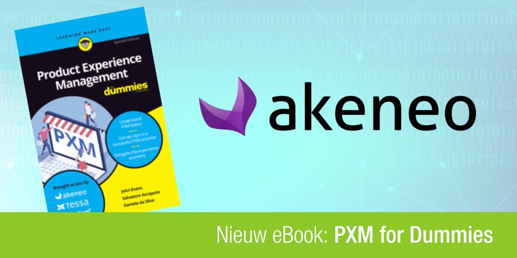 Cover van PXM for Dummies en het Akeneo logo