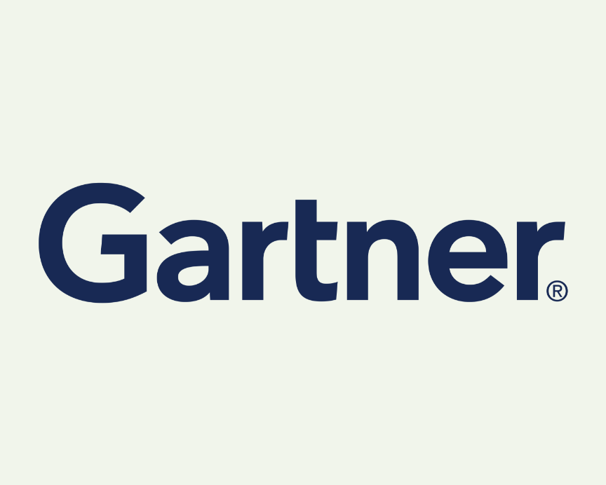 het logo van Gatner op een groene achtergrond