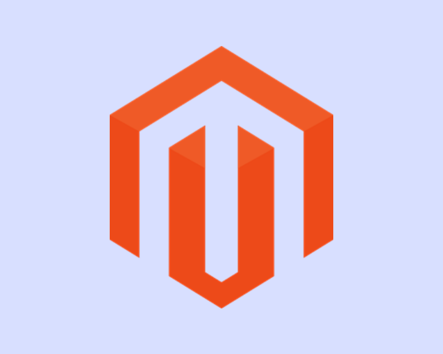 Magento logo op een paars vlak